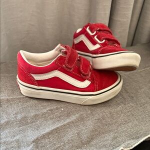 Vans Kids Red and White Sneakers